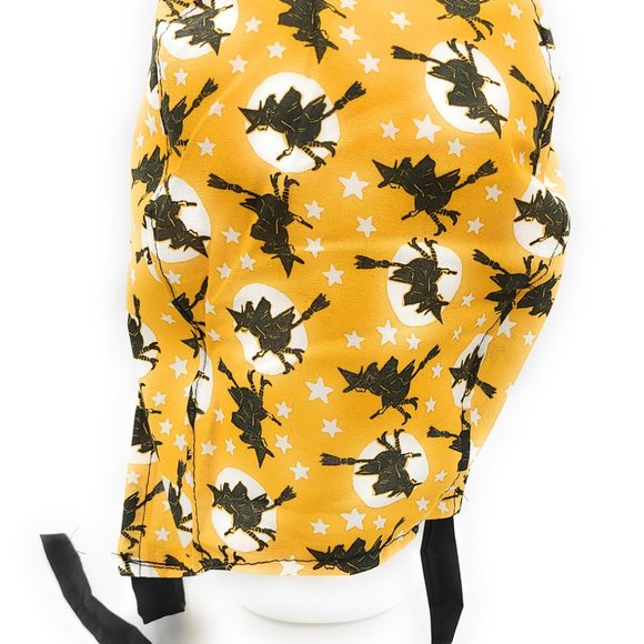 Flying Witch Broomstick Halloween Scrub Cap - Picture 3 of 8